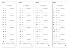 Vorschau - Test - Blitztest_Mathe_Addition_ZR20_ohne Zehnerübergang - Seite 1