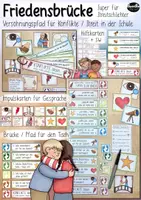 Vorschau - Poster - Konfliktlösung / Friedensbrücke - Streit / Streitschlichter Grundschule Konflikt - Deckblatt