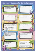 Vorschau - Arbeitsblätter - Krakenklasse Oktopusklasse Sommerferien Lesepass Klassentier Krake - Seite 2