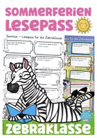 Vorschau - Arbeitsblätter - Zebraklasse Sommerferien Lesepass Klassentier Zebra - Deckblatt
