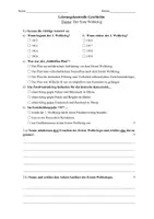 Vorschau - Test - Leistungskontrolle - Erster Weltkrieg - Deckblatt