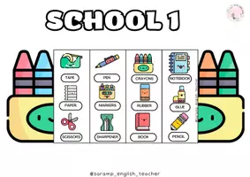 Vista previa - Manualidades / Dibujos para colorear - SCHOOL SUPPLIES FLIPBOOKS - página 2
