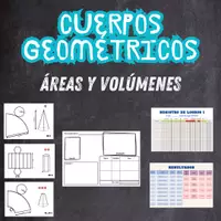 Vista previa - Hojas de trabajo - Áreas y volúmenes de cuerpos geométricos - Portada