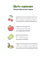 förhandsvisning - đ FruktĂ€ventyr: kĂ€nna igen och skriva frukt đ - sida 2