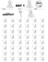Aperçu - Feuilles d'exercices - Addition and Subtraction Worksheets, 100 days of practice tests, 2nd Grade Math - Page 1