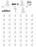 Aperçu - Feuilles d'exercices - Addition and Subtraction Worksheets, 100 days of practice tests, 2nd Grade Math - Page 2