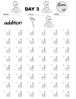 Aperçu - Feuilles d'exercices - Addition and Subtraction Worksheets, 100 days of practice tests, 2nd Grade Math - Page 3