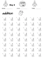 Aperçu - Feuilles d'exercices - Addition and Subtraction Worksheets, 100 days of practice tests, 2nd Grade Math - Page 2