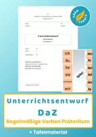 Vorschau - Stundenentwürfe - Unterrichtsentwurf DaZ regelmäßige Verben - Deckblatt