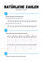 Vorschau - Arbeitsblätter - Natürliche Zahlen: Zahlenstrahl & Ordnen (Arbeitsblatt 2) - Seite 1