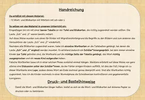 Vorschau - Bildkarten - sch oder s - Wort- und Bildkarten (Klasse 1) - Seite 1