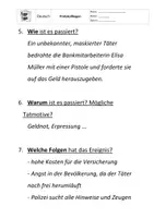 Vorschau - Arbeitsblätter - Bericht schreiben Klasse 6 / Polizeibericht Banküberfall - Seite 3