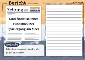 Vorschau - Arbeitsblätter - Bericht schreiben - Schreibanlässe mit Überschriften (Tafelbilder & Arbeitsblätter) - Seite 1