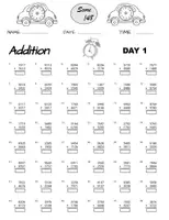 Aperçu - Feuilles d'exercices - Addition and Subtraction Worksheets, 100 days of practice tests, 5th Grade Math - Page 1