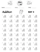 Aperçu - Feuilles d'exercices - Addition and Subtraction Worksheets, 100 days of practice tests,4&5th Grade Math - Page 3