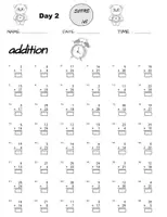 Aperçu - Feuilles d'exercices - Addition and Subtraction Worksheets,100 days of practice tests, 1st Grade Math - Page 2