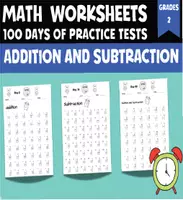 Aperçu - Feuilles d'exercices - Addition and Subtraction Worksheets,100 days of practice tests, 1st Grade Math - Page de couverture