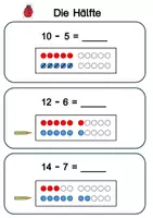 Vorschau - Arbeitsblätter - Das Doppelte - die Hälfte von 10 bis 20 - Seite 2