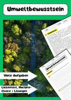 Vorschau - Arbeitsblätter - Umweltbewusstsein Klimaschutz Arbeitsblatt - Deckblatt