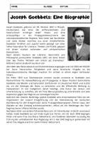 Vorschau - Text - Joseph Goebbels Biographie Propagandaminister: 6 Fragen zum Text - Seite 1