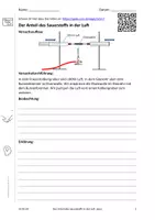 Vorschau - Arbeitsblätter - Der Anteil des Sauerstoffs in der Luft - Deckblatt