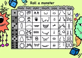 Vorschau - Arbeitsblätter - Roll a monster - Deckblatt