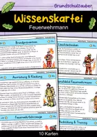 Vorschau - Stationenlernen - Feuerwehrmann - Wissenskartei - Berufe - Deckblatt