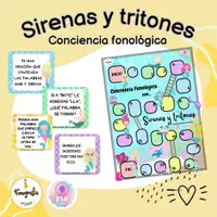 Vista previa - Juegos / Gamificación - Sirenas y tritones: conciencia fonológica (Junto a @fla.psicope) - Portada