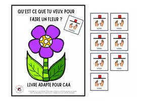 Aperçu - Feuilles d'exercices - Livre adapté CAA Pictogramme " je veux une fleur" - Page de couverture
