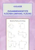 Vorschau - Arbeitsblätter - Zusammengesetzte Flächen 4. Klasse (Umfang, Fläche berechnen) - Deckblatt