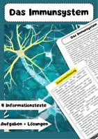 Vorschau - Arbeitsblätter - Immunsystem Antikörper und Antigene: Biologie - Deckblatt