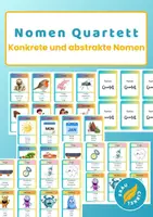 Vorschau - Spiele - Nomen Quartett mit konkreten und abstrakten Nomen - Deckblatt