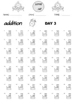 Aperçu - Feuilles d'exercices - Addition and Subtraction Worksheets, 100 days of practice tests, 2nd Grade Math - Page 3