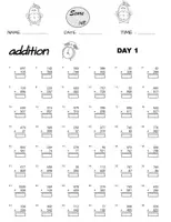 Aperçu - Feuilles d'exercices - Addition and Subtraction Worksheets, 100 days of practice tests,3rd Grade Math - Page 1