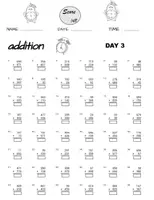 Aperçu - Feuilles d'exercices - Addition and Subtraction Worksheets, 100 days of practice tests,3rd Grade Math - Page 3