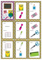 Vorschau - Stationenlernen - School Supplies - I have - who has - School Things - School Items - Seite 1