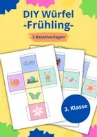 Vorschau - Mal- und Bastelvorlagen - Frühling DIY Würfel - Bastelvorlagen - 3. Klasse - DaZ/DaF - Deckblatt