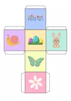 Vorschau - Mal- und Bastelvorlagen - Frühling DIY Würfel - Bastelvorlagen - 3. Klasse - DaZ/DaF - Seite 1