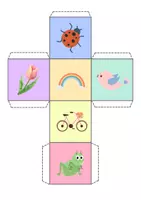 Vorschau - Mal- und Bastelvorlagen - Frühling DIY Würfel - Bastelvorlagen - 3. Klasse - DaZ/DaF - Seite 2