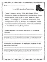 Aperçu - Feuilles d'exercices - Compréhension de lecture - Automne (10 textes) - Page 3