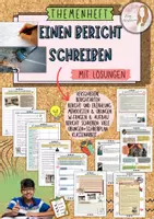 Vorschau - Unterrichtsreihen - Bericht schreiben Unterrichtseinheit Deutsch Klasse 6–8 Arbeitsblätter Übungen Klassenarbeit Bewertungsraster Schreibtraining mit Lösungen - Deckblatt