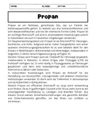 Vorschau - Arbeitsblätter - Propan: Alkane, Verwendung: 6 Fragen zum Text - Seite 1