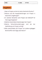 Vorschau - Arbeitsblätter - Propan: Alkane, Verwendung: 6 Fragen zum Text - Seite 2