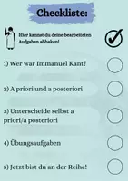 Vorschau - Arbeitsblätter - Philosophie: a priori und a posteriori (Immanuel Kant) - Seite 1