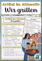 Vorschau - Arbeitsblätter - Übung "Artikel im Akkusativ" Wir grillen - DaZ / DaF / Deutsch - Deckblatt