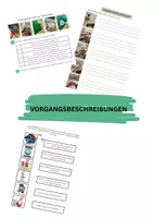 Vorschau - Arbeitsblätter - Vorgangsbeschreibungen - Zuordnungen - Sätze selber schreiben - Deckblatt