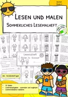 Vorschau - Arbeitsblätter - Lesemalheft - Sommer - Lesen, malen, verstehen - Deckblatt