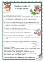 Vorschau - Mal- und Bastelvorlagen - Eulen Fensterbild: Bastelvorlage für den Kunstunterricht Klasse 1-4 (Herbstdeko & Winter / Vögel im Wald / Papier-Schablonen) - Seite 1