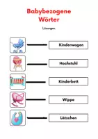 Vorschau - Arbeitsblätter - Wortschatz A1/A2/B1: Baby - Seite 1