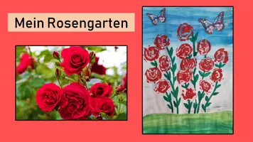 Vorschau - Mal- und Bastelvorlagen - Mein Rosengarten - Drucktechnik mit Plastiktüte - Seite 1